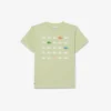 T-shirt de algodão com estampado de crocodilo