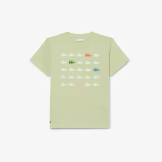 T-shirt de algodão com estampado de crocodilo