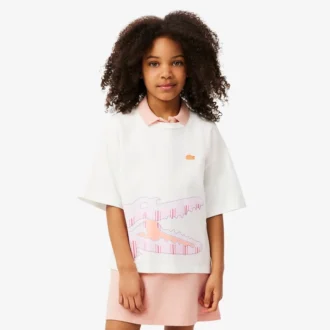 T-shirt de algodão com estampado de crocodilo