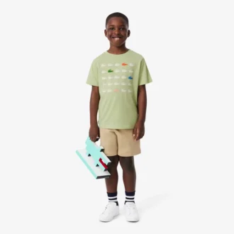 T-shirt de algodão com estampado de crocodilo