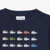 T-shirt de algodão com estampado de crocodilo