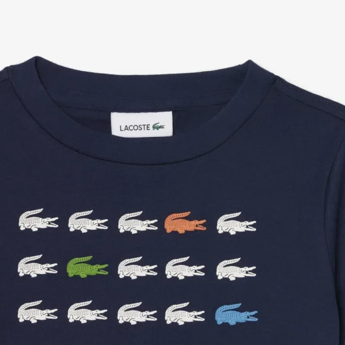 T-shirt de algodão com estampado de crocodilo