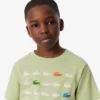 T-shirt de algodão com estampado de crocodilo