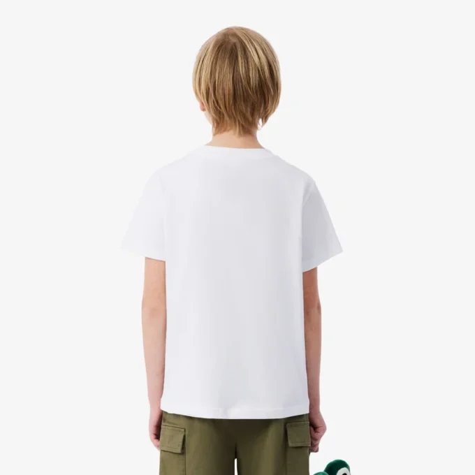 T-shirt de algodão com estampado de crocodilo