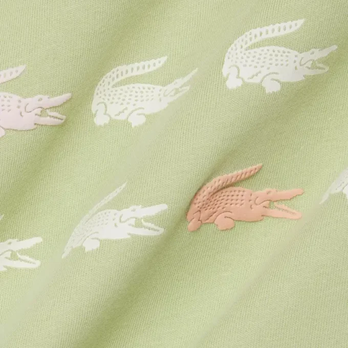 T-shirt de algodão com estampado de crocodilo