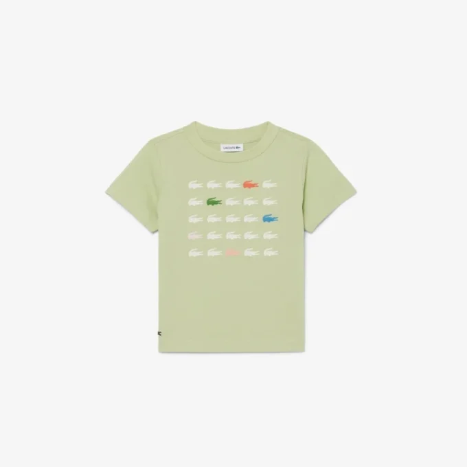 T-shirt de algodão com estampado de crocodilo