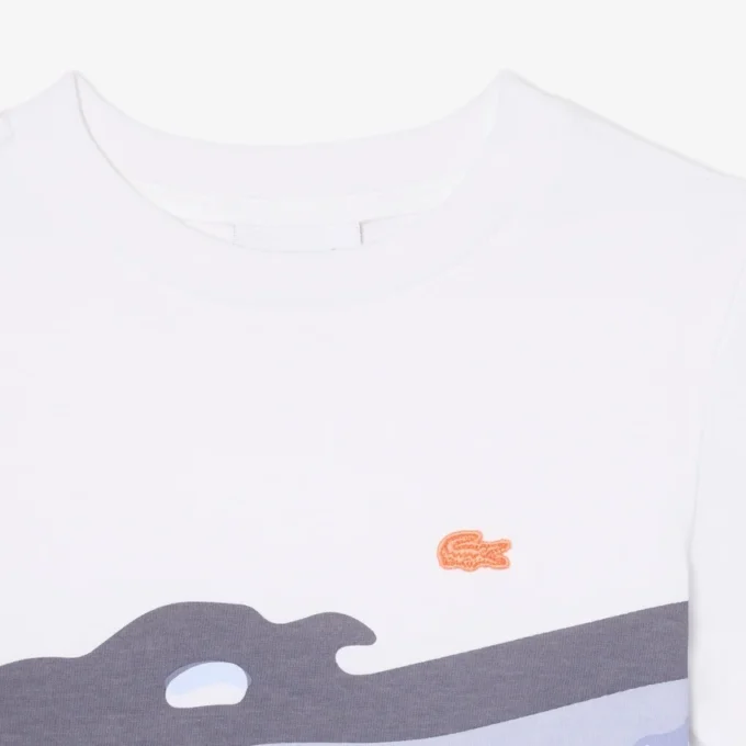 T-shirt de algodão com estampado de crocodilo
