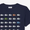 T-shirt de algodão com estampado de crocodilo