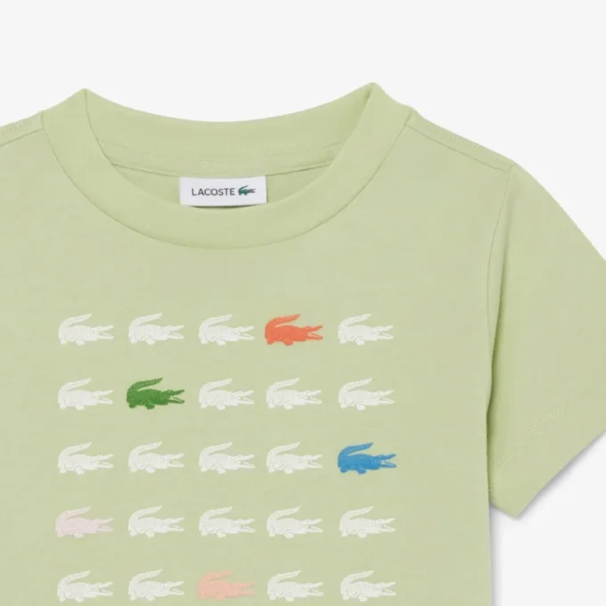 T-shirt de algodão com estampado de crocodilo
