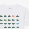 T-shirt de algodão com estampado de crocodilo