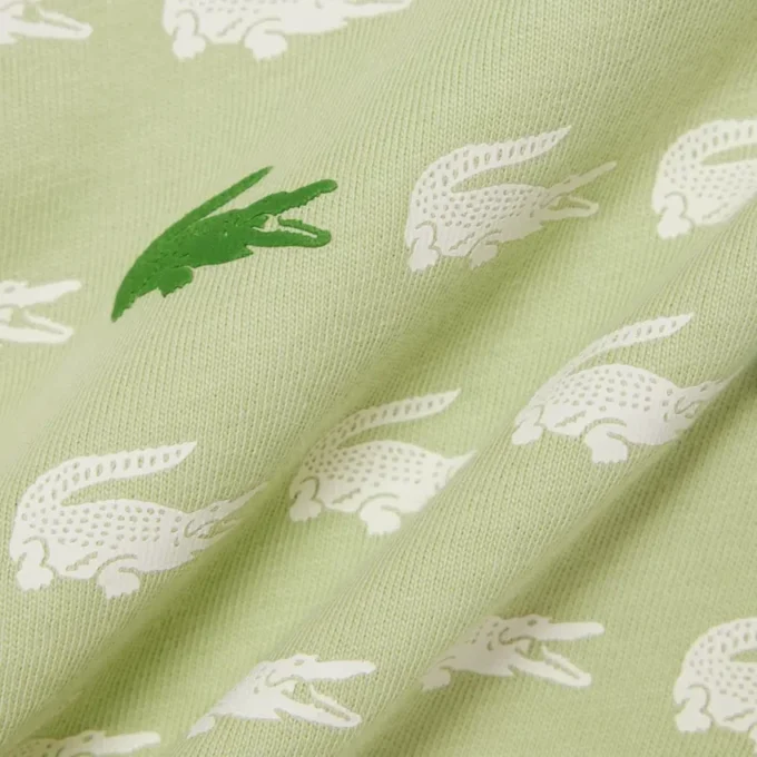 T-shirt de algodão com estampado de crocodilo