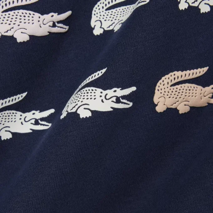 T-shirt de algodão com estampado de crocodilo
