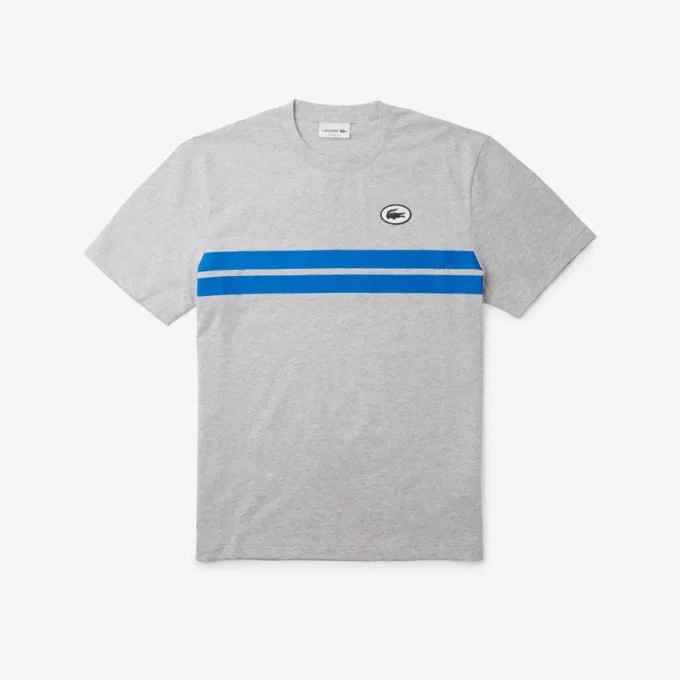 T-shirt de algodão com estampado nas costas para homem