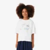 T-shirt de algodão com estampado oversized para meninas