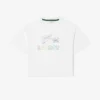 T-shirt de algodão com estampado oversized para meninas