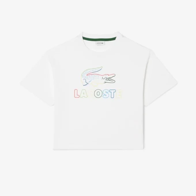 T-shirt de algodão com estampado oversized para meninas