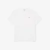T-shirt de algodão com gola redonda e corte largo para homem