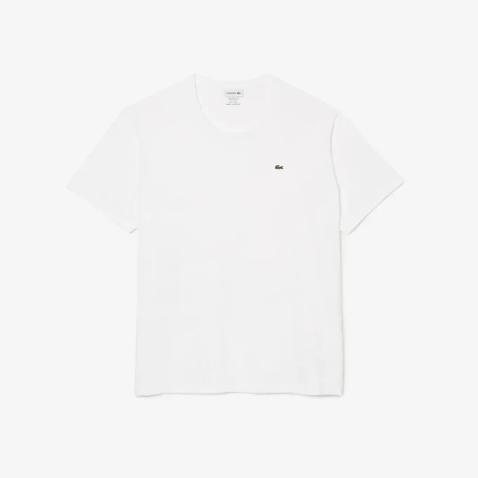 T-shirt de algodão com gola redonda e corte largo para homem