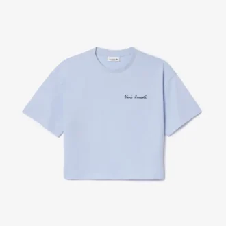 T-shirt de algodão com marca e corte descontraído para mulher