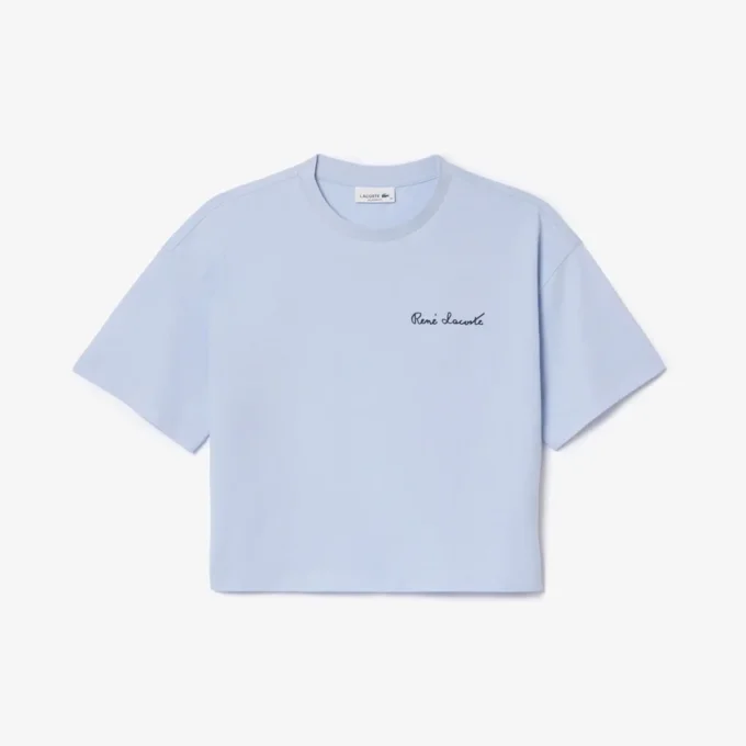 T-shirt de algodão com marca e corte descontraído para mulher
