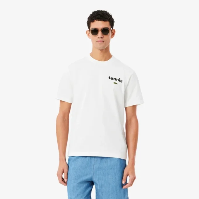 T-shirt de algodão estampada