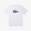 T-shirt de algodão estampada com corte alto para desporto para homem