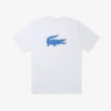 T-shirt de algodão estampada com corte alto para desporto para homem