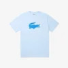 T-shirt de algodão estampada com corte alto para desporto para homem