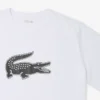 T-shirt de algodão estampada com corte alto para desporto para homem