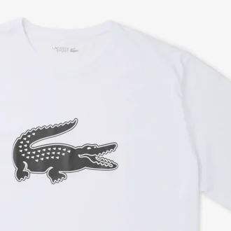 T-shirt de algodão estampada com corte alto para desporto para homem