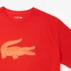 T-shirt de algodão estampada com corte alto para desporto para homem