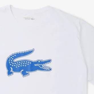 T-shirt de algodão estampada com corte alto para desporto para homem