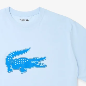 T-shirt de algodão estampada com corte alto para desporto para homem
