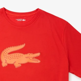 T-shirt de algodão estampada com corte alto para desporto para homem