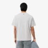 T-shirt de algodão estampada de corte clássico para homem