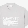 T-shirt de algodão estampada de corte clássico para homem