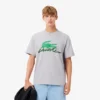 T-shirt de algodão estampada para homem