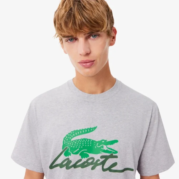 T-shirt de algodão estampada para homem