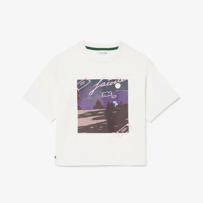T-shirt de algodão estampada para meninas