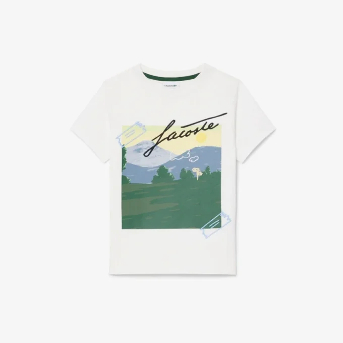 T-shirt de algodão estampada para rapaz