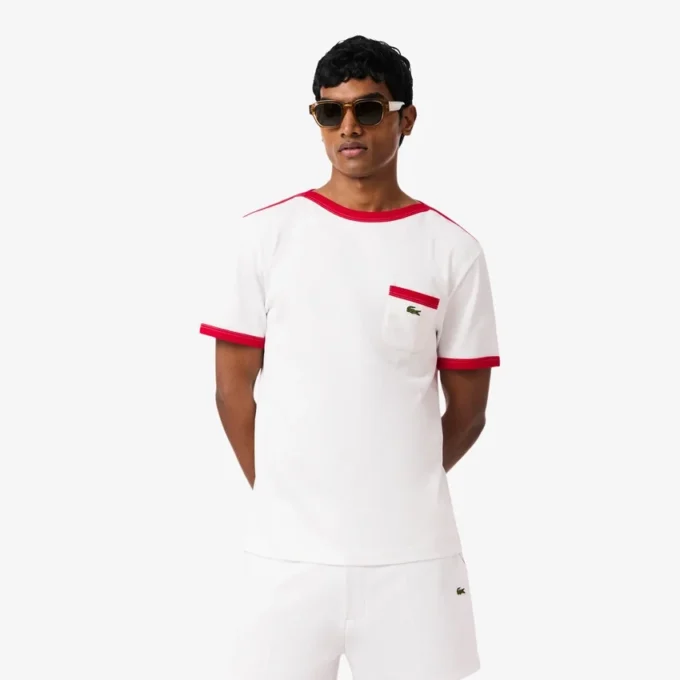 T-shirt de algodão pesado com detalhe de bolso
