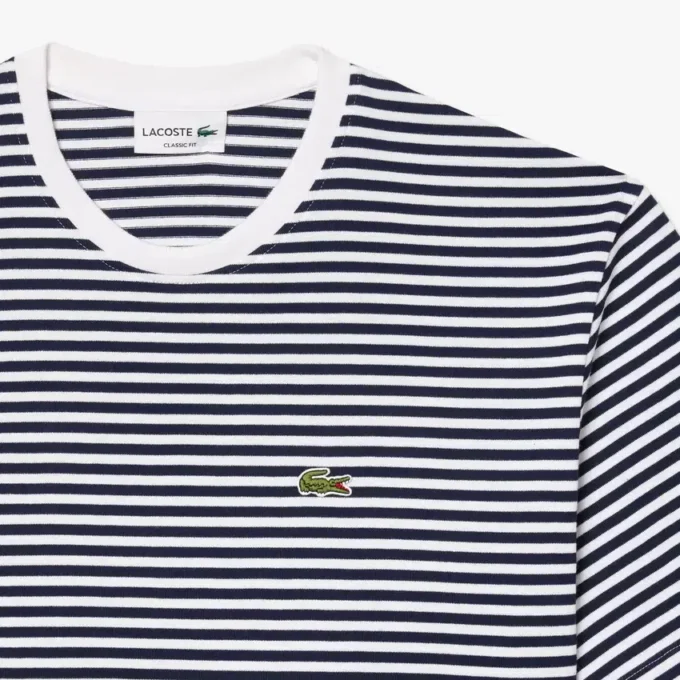 T-shirt de algodão pesado às riscas para homem