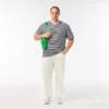 T-shirt de algodão pesado às riscas para homem