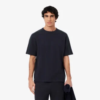 T-shirt de estar em casa com textura para homem