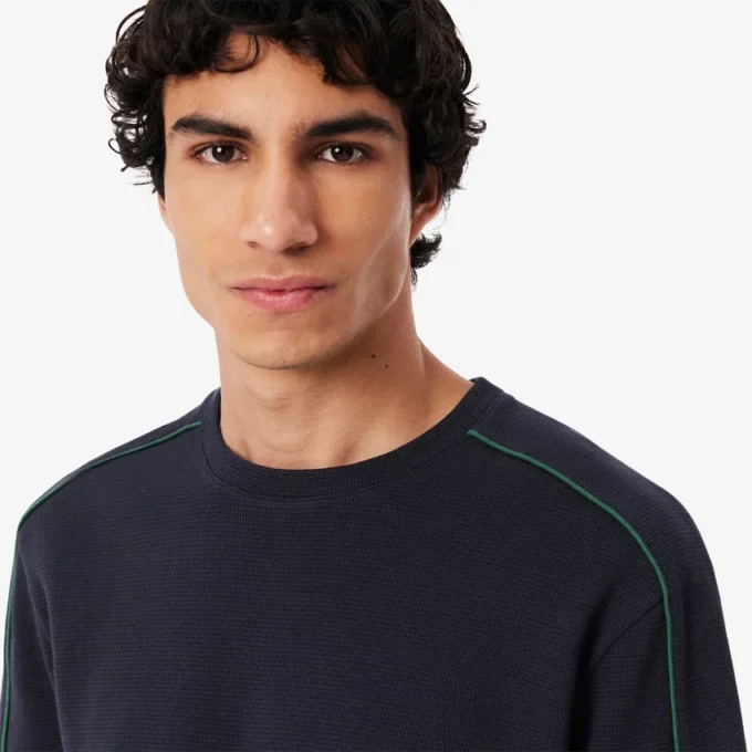 T-shirt de estar em casa com textura para homem