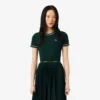 T-shirt de jersey com acabamentos contrastantes para mulher