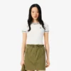 T-shirt de jersey com acabamentos contrastantes para mulher