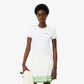 T-shirt de jersey com acabamentos contrastantes para mulher