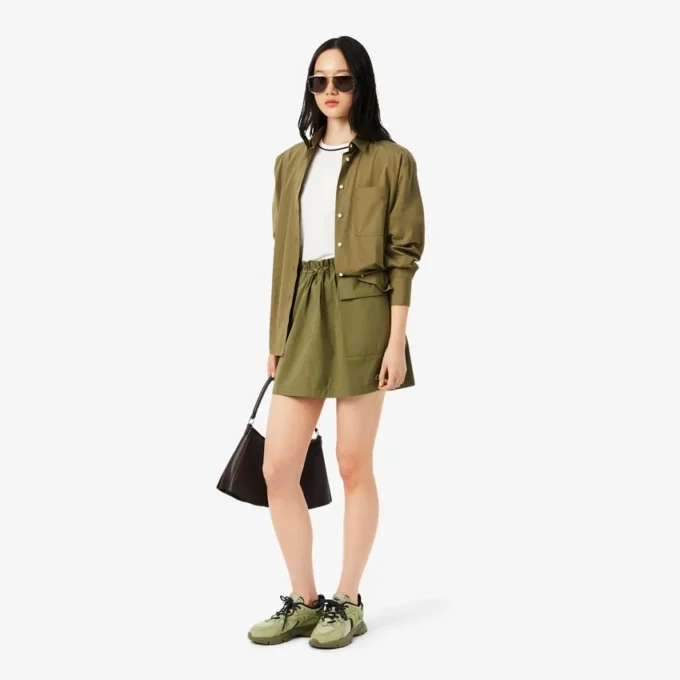 T-shirt de jersey com acabamentos contrastantes para mulher