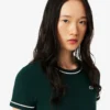 T-shirt de jersey com acabamentos contrastantes para mulher